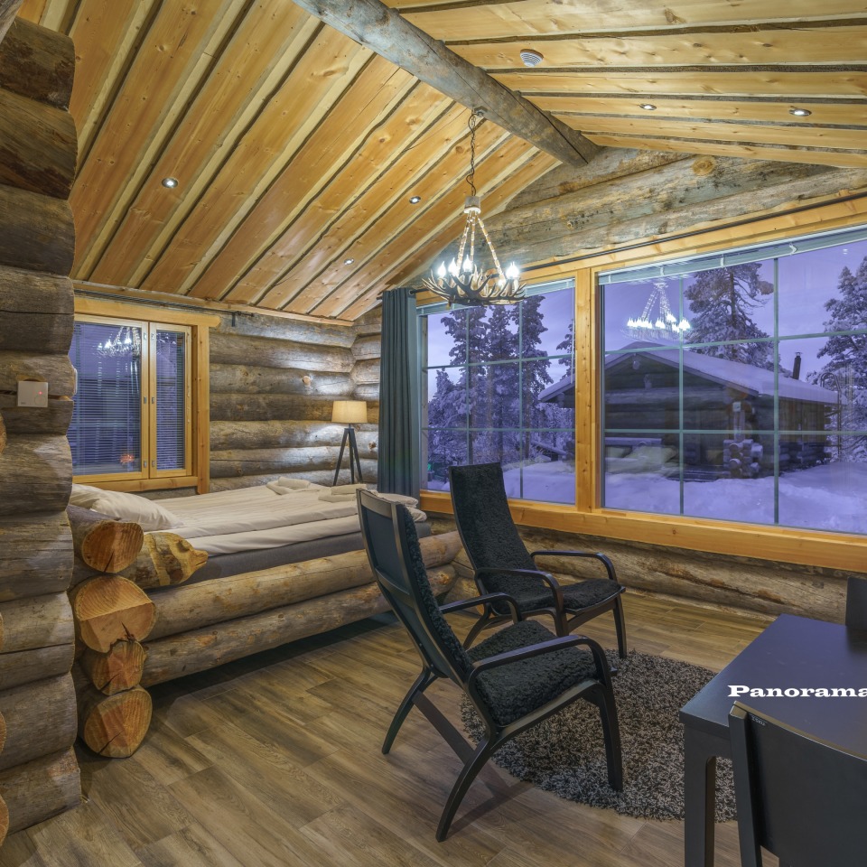 Muotka Panorama Cabin Schlafzimmer